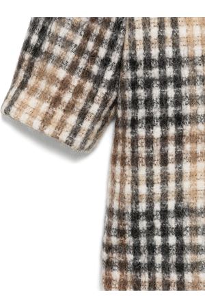 Brown checked wool coat DOUUOD KIDS | DV2P80E0195119GR